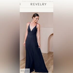 Revelry Carmen Navy Bridesmaid Dress